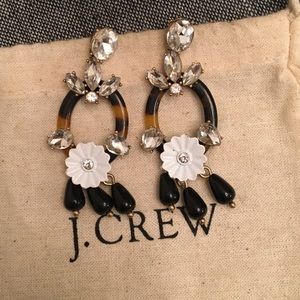 Jcrew tortoise and crystal earrings